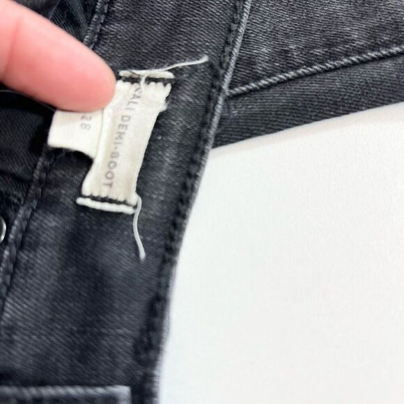 Madewell Jeans Womens Size 28 Black Cali Demi-Boot Frayed Hem Mid-Rise Dark Wash - Picture 6 of 12
